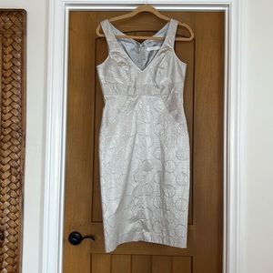Retail $180 Designer Chaiken Silver Winter Cocktail Dress XLNT Size 8